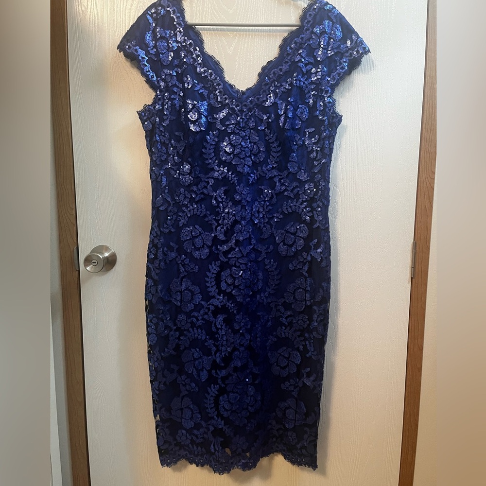 Elegant Blue Lace Dress